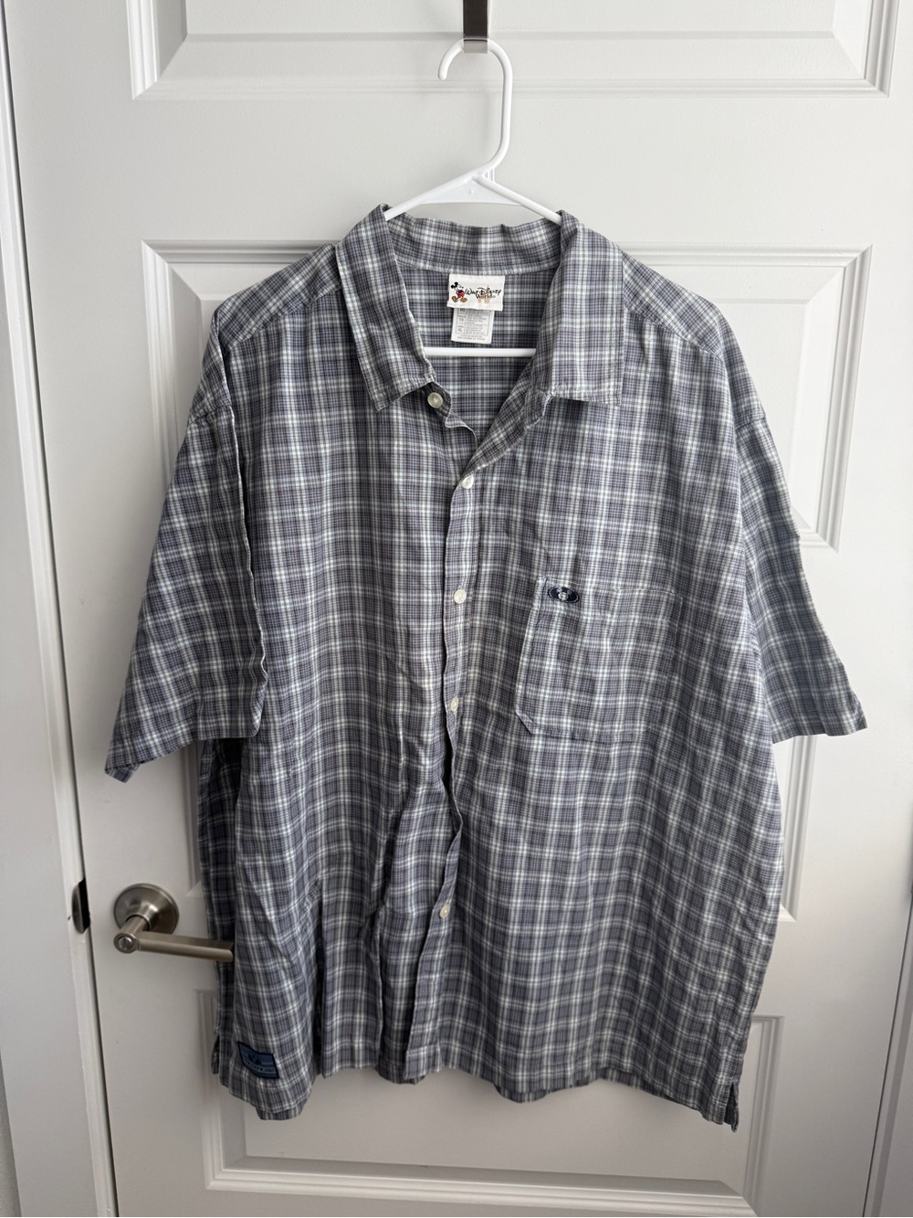 Authentic Walt Disney World Plaid Polo Shirt Men’s XL 100% Cotton Vintage Disney